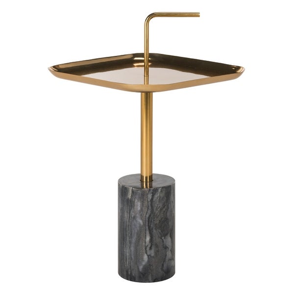 SAFAVIEH Artemis Square Brass Top Side Table - Black / Brass - 15.8