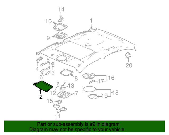 Genuine OE GM Sun-Visor - 25971275