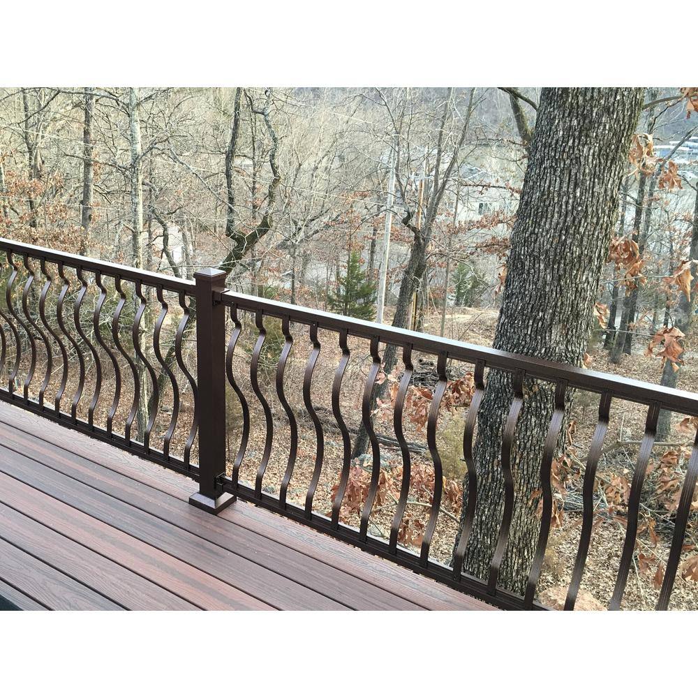 EZ Handrail 3 in. x 3 in. x 38 in. Copper Vein Aluminum Post with Welded Base EZPRCV-W