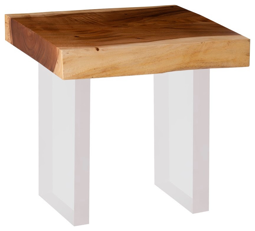 Floating Chamcha Wood Side Table  Acrylic Legs   Contemporary   Side Tables And End Tables   by Phillips Collection  Houzz