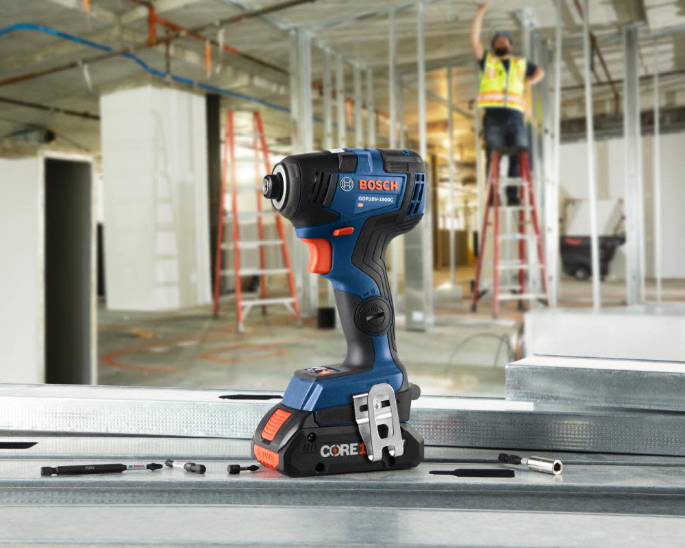 18V EC Brushless Connected-Ready 1/4 In. Hex Impact Driver Kit with (2) CORE18V 4.0 Ah Compact Batteries ;