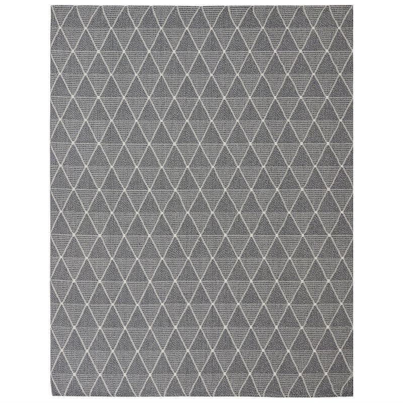 Sunnydaze Lattice Perfection Indoor Area Rug in Charcoal - 8 x 10 Foot