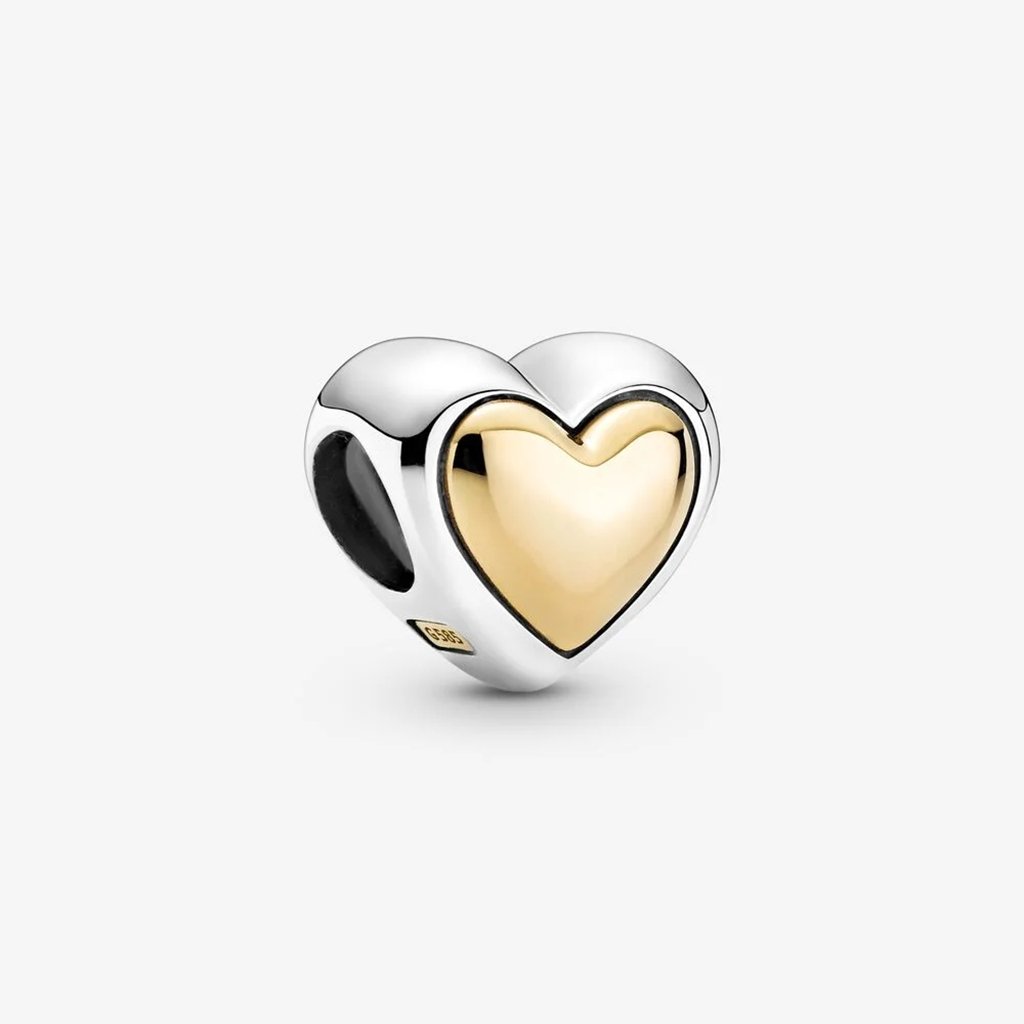 PANDORA  Domed Golden Heart Charm