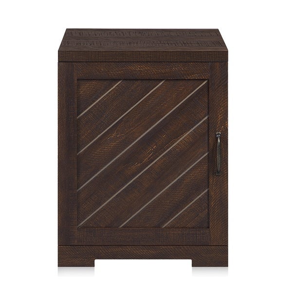 BELLEZE Hilo End Table Nightstand With Door and Shelves， 2 Colors