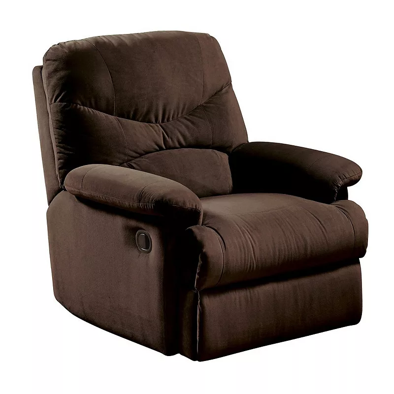 Arcadia Microfiber Glider Recliner， Chocolate Brown