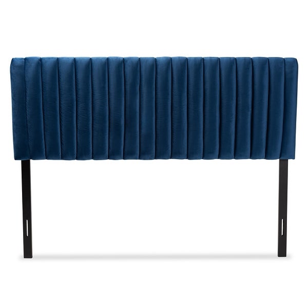 Emile Contemporary Channel-tufed Upholstered Queen Headboard-Navy Blue - - 34847531