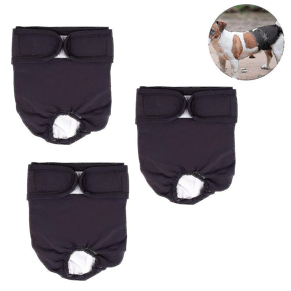 Pack Of 3 Reusable Washable Dog Diapers， Highly Absorbent Dog Physiological Pants Sanitary Diaper Pe