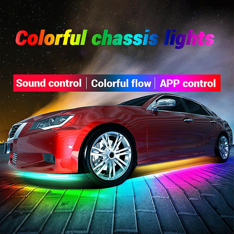 Car Flexible Underglow Strip Light Led Underbody Remote App Control Rgb Neon Lights Atmosphere Lamp For Auto Decoration