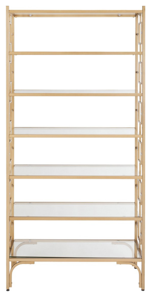 Ellis 7 Tier Etagere/Bookcase  Gold/Clear   Contemporary   Bookcases   by Rustic Home Furniture Deco  Houzz