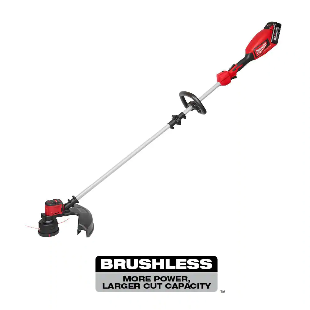 Milwaukee 2828-21 M18 18V Lithium-Ion Brushless Cordless String Trimmer Kit with 6.0 Ah Battery and Charger