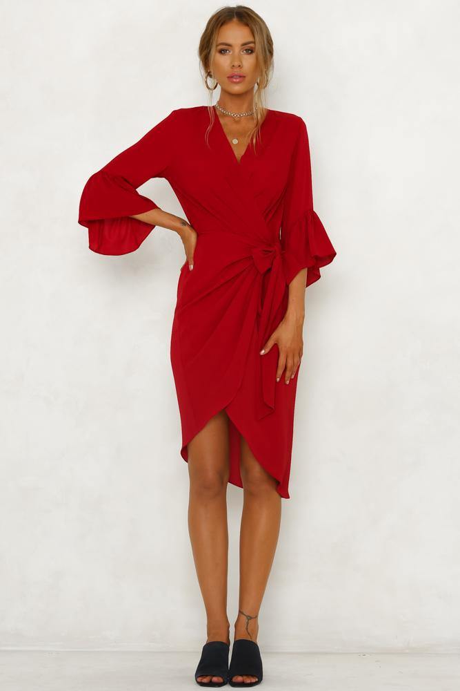 Heart Of The City Midi Dress Red