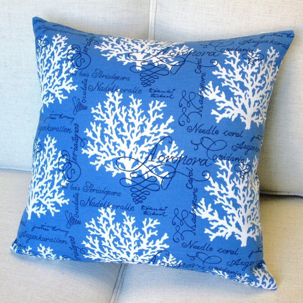 Artisan Pillows 18 inch Sea Reef in Blue or Turquoise Throw Pillow (Set of 2)