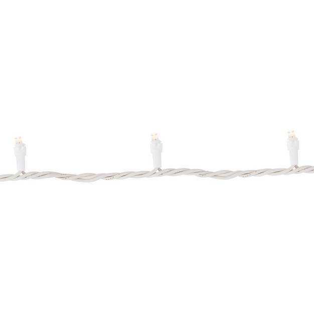 Northlight 50ct Warm White Led Wide Angle Christmas Lights 16 25ft White Wire