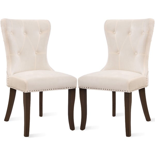 Set of 2 Dining Chair Tufted Armless Chair Upholstered Accent Chair