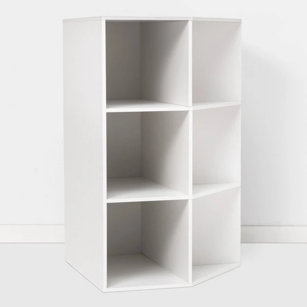 Corner Cube Bookshelf White