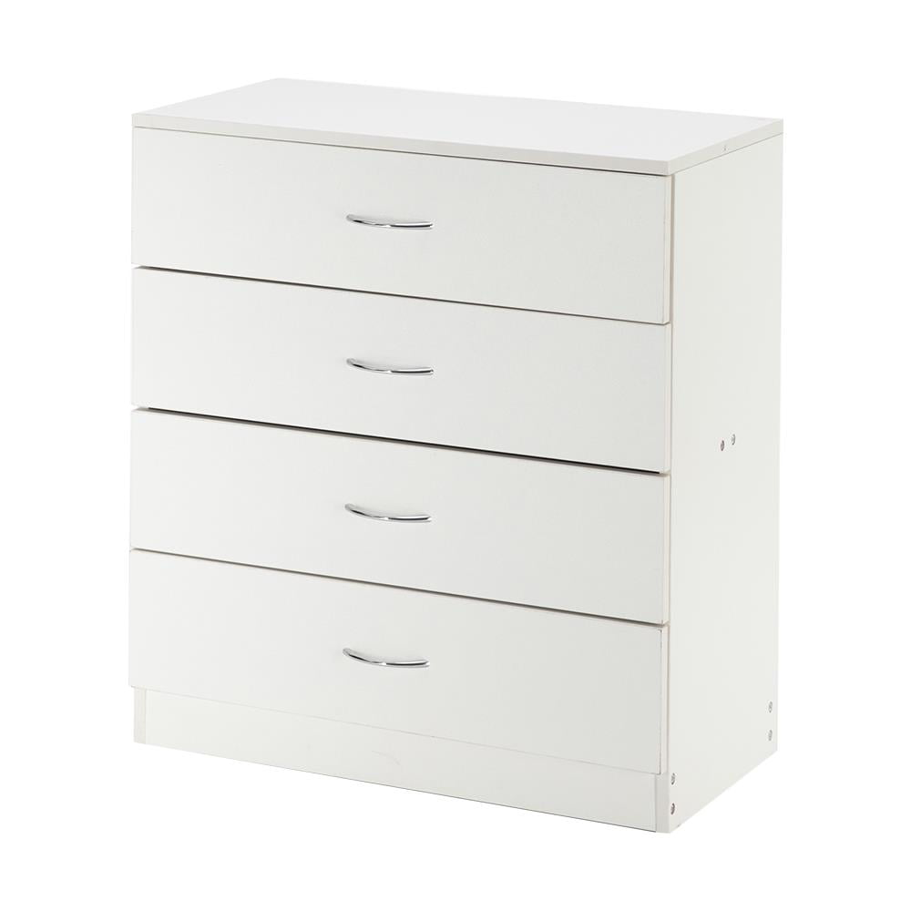 Winado MDF Wood Simple 4-Drawer Dresser White with Metal Handles