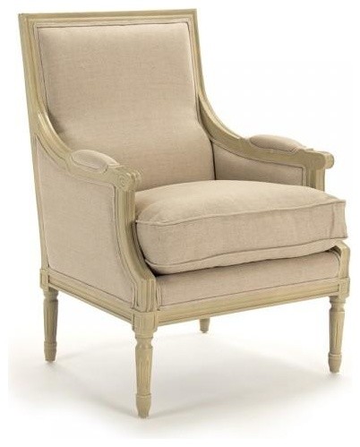 Louis Club Chair  Grey Oak   French Country   Armchairs And Accent Chairs   by Nook  ampCottage  Houzz