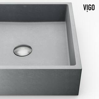 VIGO Alhambra Gothic Gray Concreto Stone 15 in. L x 15 in. W x 5 in. H Square Vessel Bathroom Sink VG04068