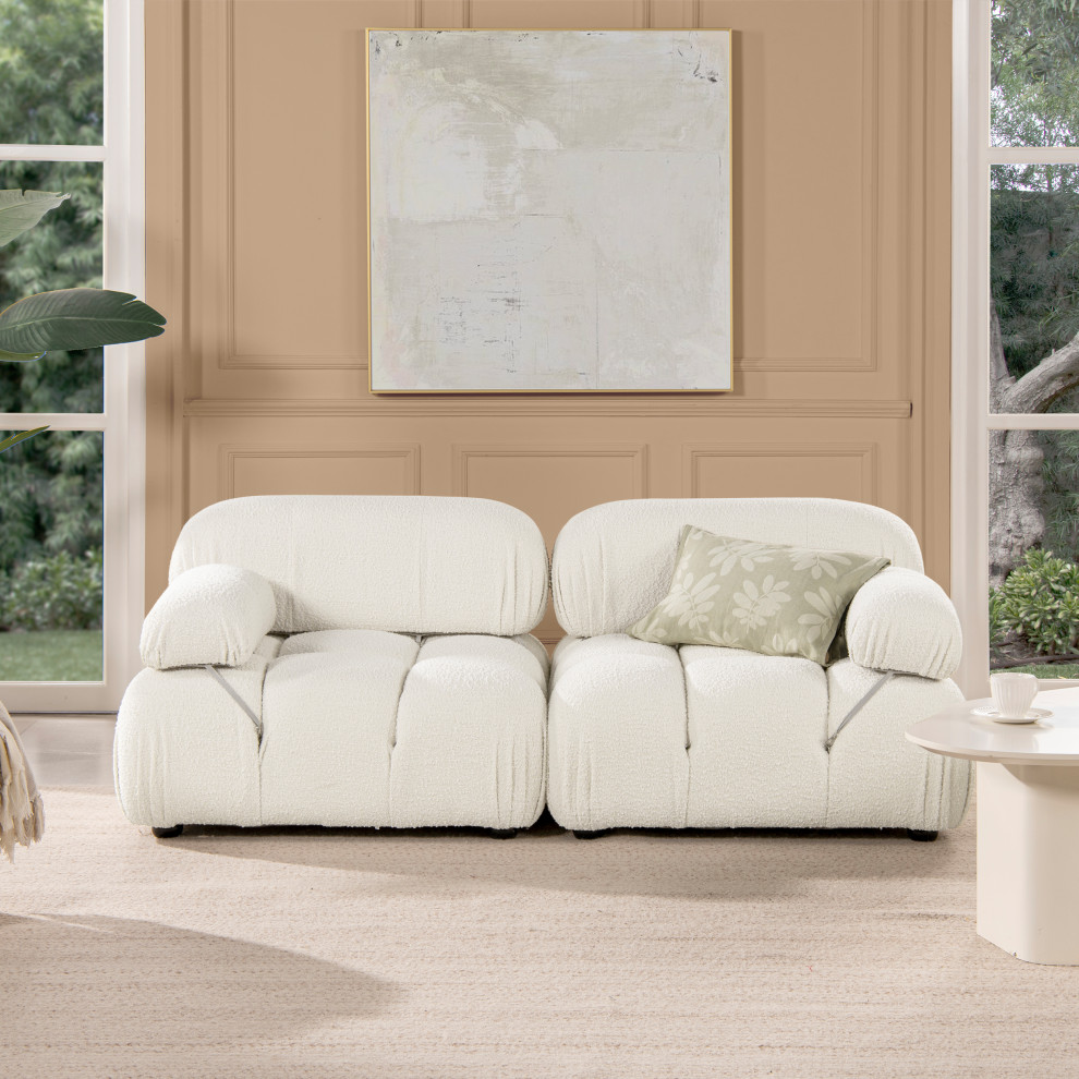 Marcel 72.5 quotModular Modern 2 Piece Loveseat Sofa   Transitional   Loveseats   by Jennifer Taylor Home  Houzz