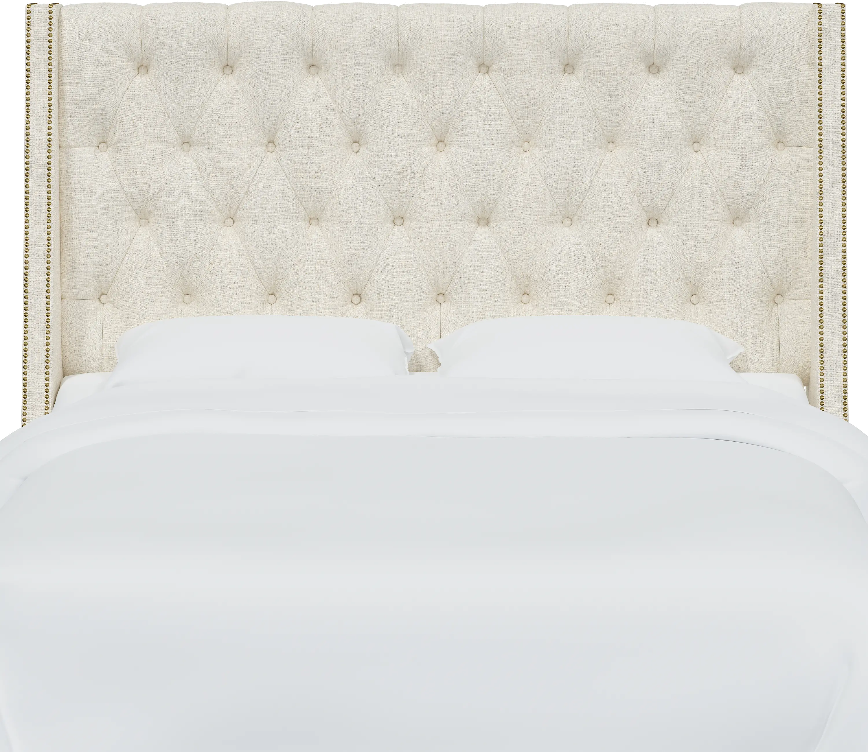 Riley Cream Tufted Wingback Twin Headboard - Skyline Furniture