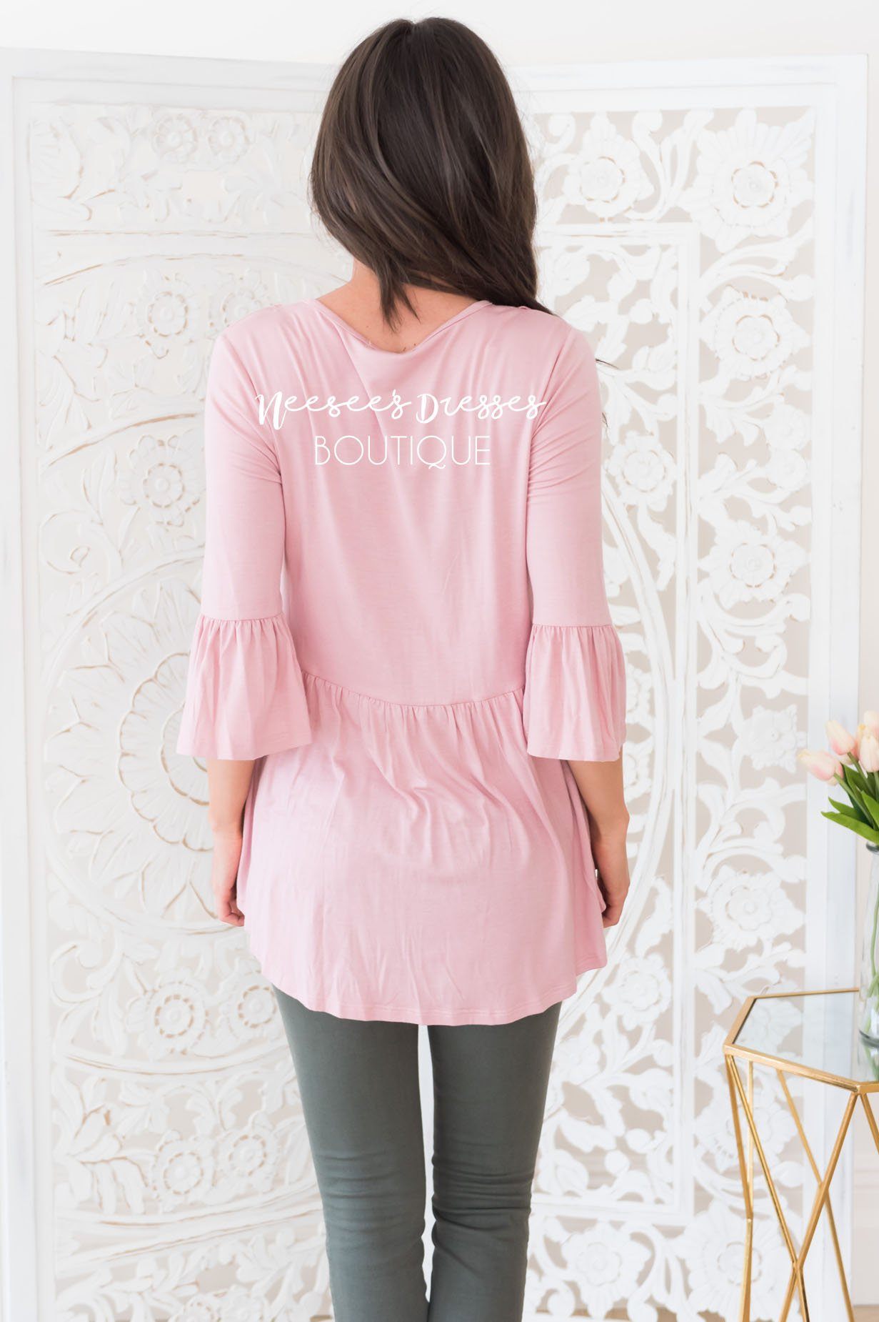 Pretty Please Modest Ruffle Blouse