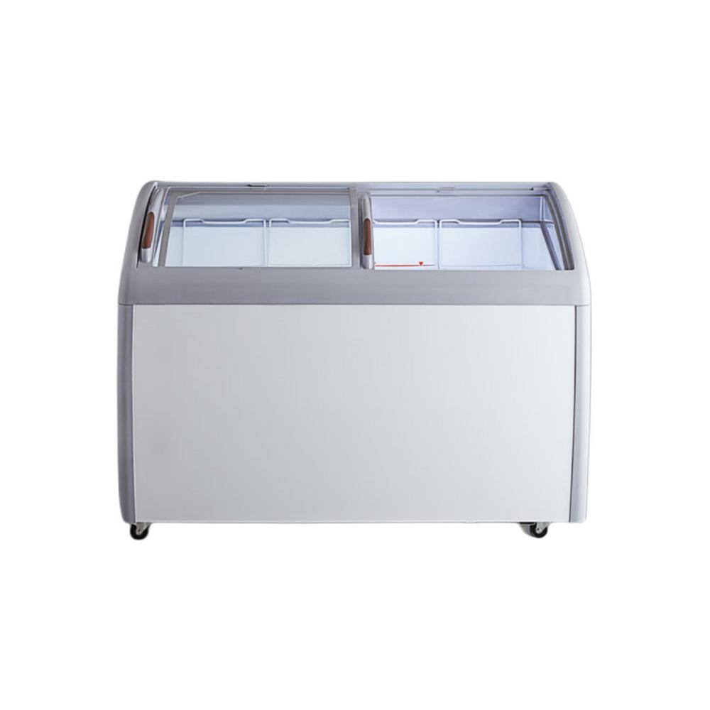 Cooler Depot 49 in. W 9.2 cu.ft. Manual Defrost Commercial Curved Glass Top Display Chest Freezer in White DXXXS-360YXL