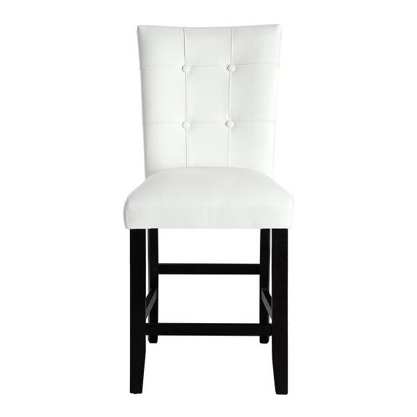 White PU High Back Dining Chairs Set of 2