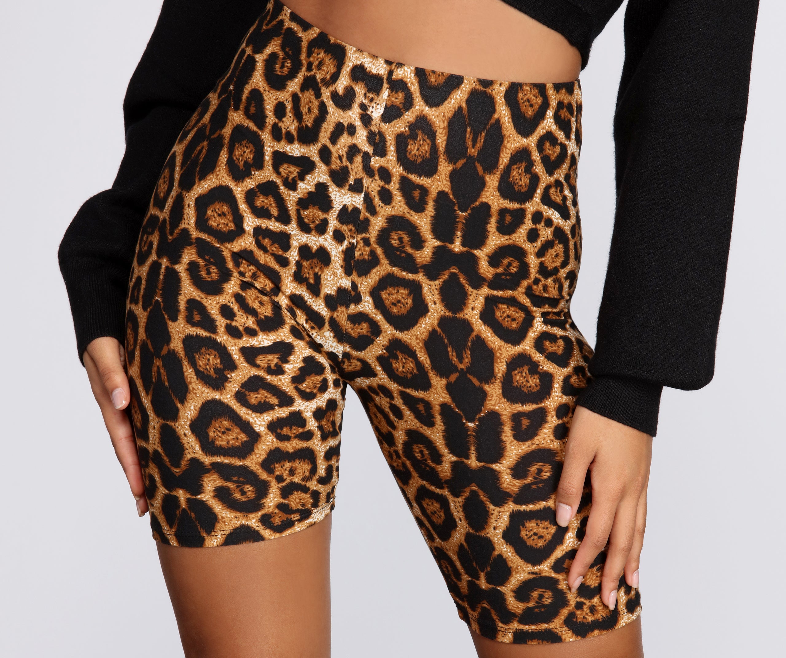 Leopard Print Biker Shorts