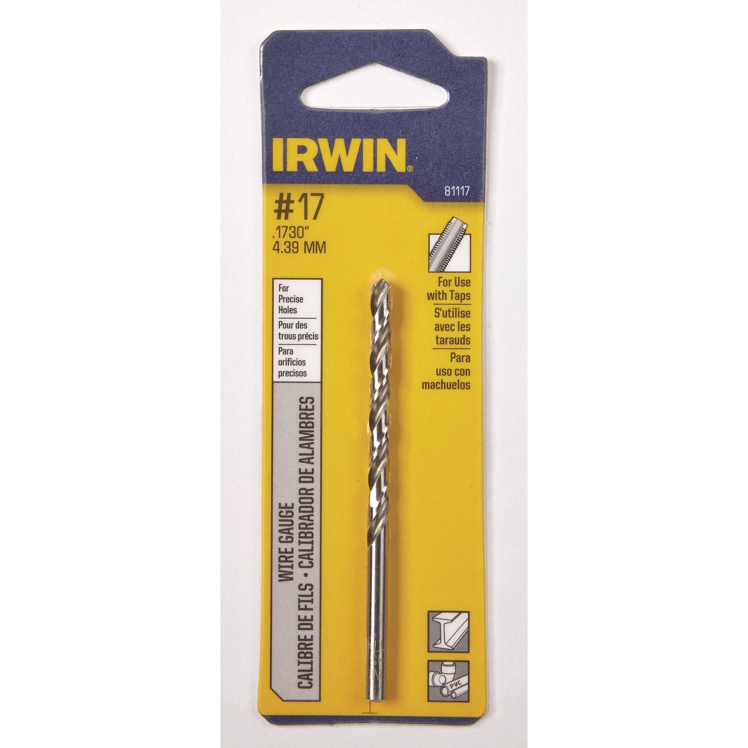 Irwin #17 X 3-3/8 in. L High Speed Steel Wire Gauge Bit 1 pc