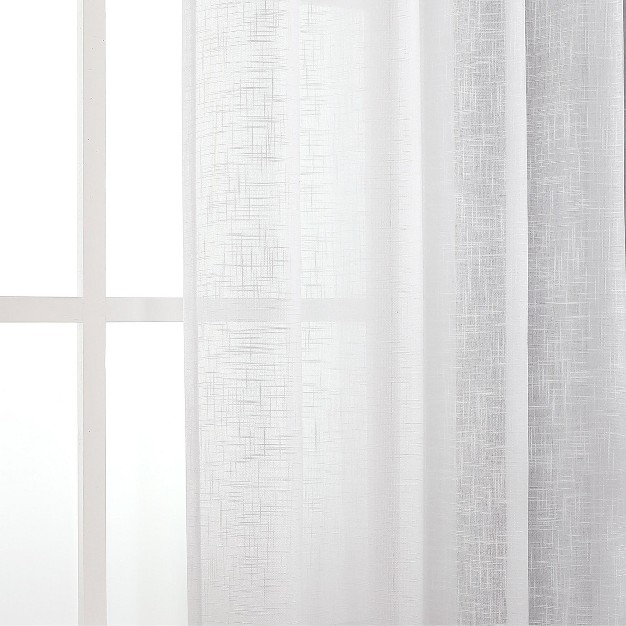 Kate Aurora 2 Pack Lux Thread Premium Woven Grommet Top Sheer Curtain Panels