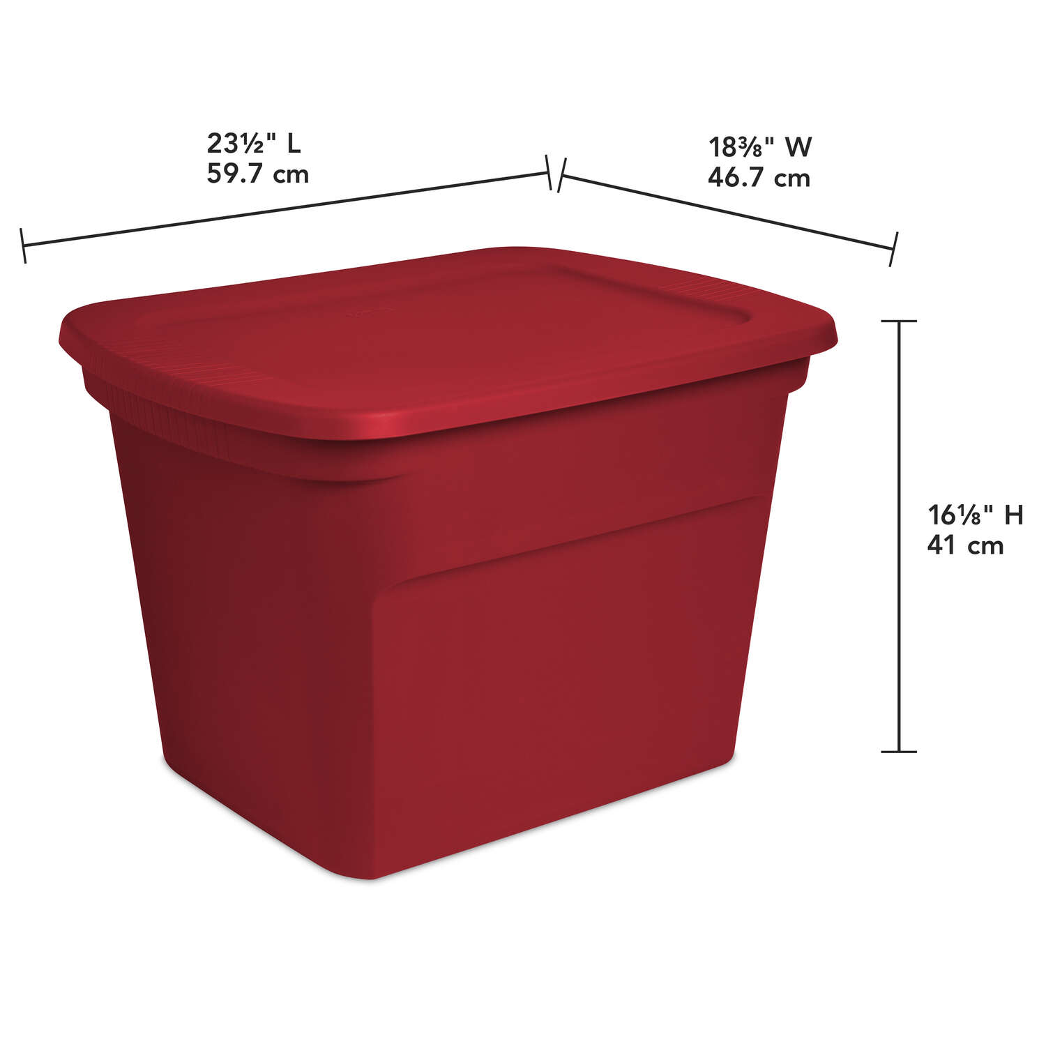 Sterilite 18 gal Red Storage Tote 15.63 in. H X 17.63 in. W X 23.5 in. D