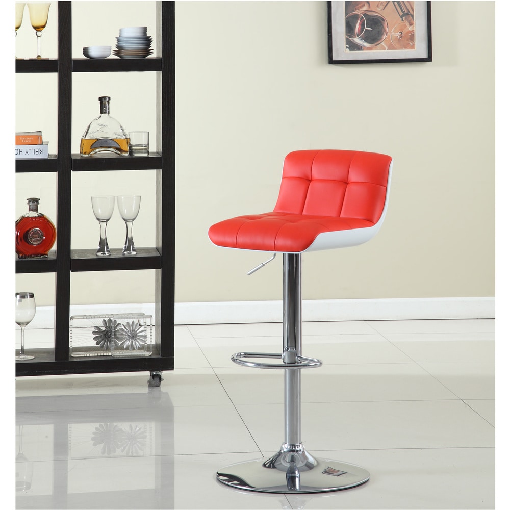 Brek Contemporary Faux Leather Swivel Barstool by Furniture of America