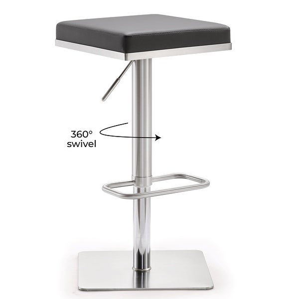 Strick and Bolton Fulla Stainless Steel Eco-leather Square Barstool