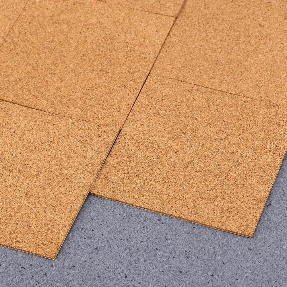 QIFEI 50Pcs Self Adhesive Cork Squares， Strong Cork Adhesive Sheets， Reusable Cork Board Cork Backing Sheets， Mini Wall Cork Tiles Mat for Coasters and DIY Crafts Brown