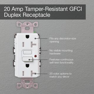 Lutron Claro 20-Amp Tamper Resistant Duplex Receptacle Slate (SCR-20-GFST-SL) SCR-20-GFST-SL