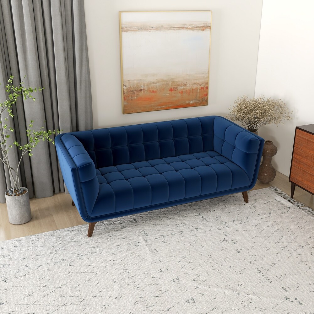 Kameron Mid Century Modern Style Channel Tufted Sofa Couch for Living Room