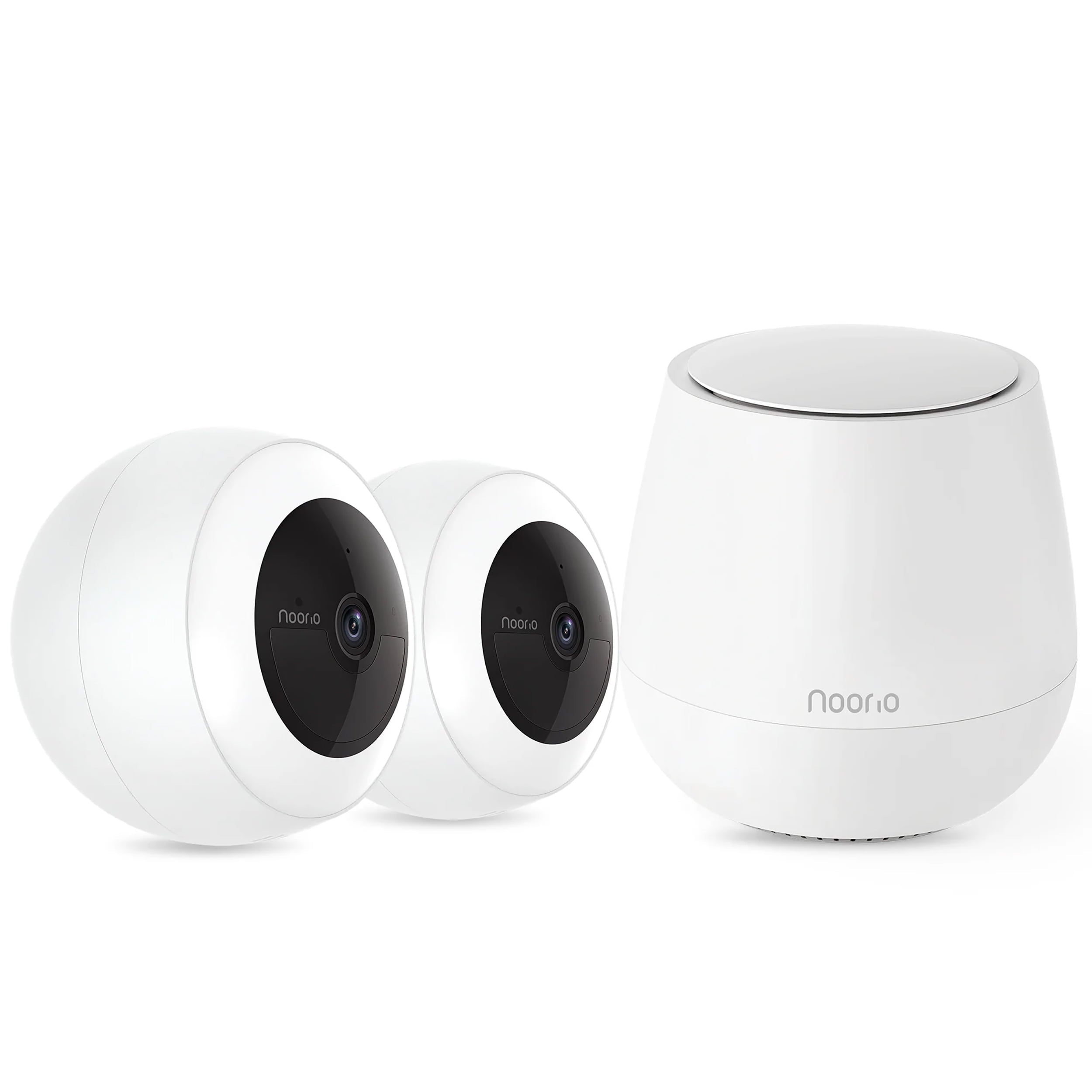 Noorio 2K Ultra Floodlight Wireless Battery Security Cameras and Hub System， 32GB Storage， Screw Mount， B310 and H100