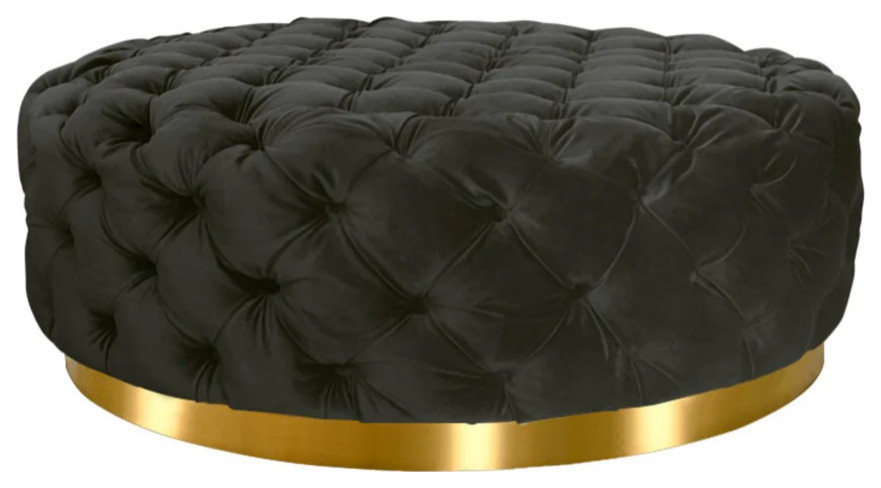 Stephanie Modern Black Velvet Ottoman   Contemporary   Footstools And Ottomans   by V.S.D Furniture  Houzz