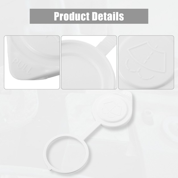 Unique Bargains Mr597536 White Windshield Wiper Washer Fluid Reservoir Tank Bottle Cap Cover For Mitsubishi Outlander