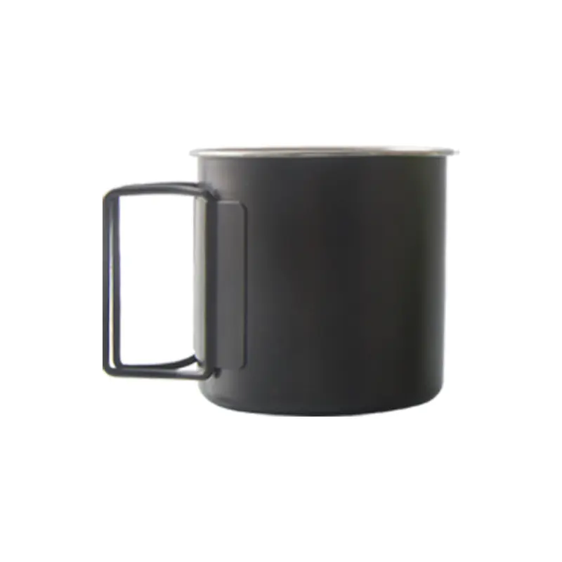 Camping accessories outdoor hiking camping travel portable stainless steel coffee cup with handle