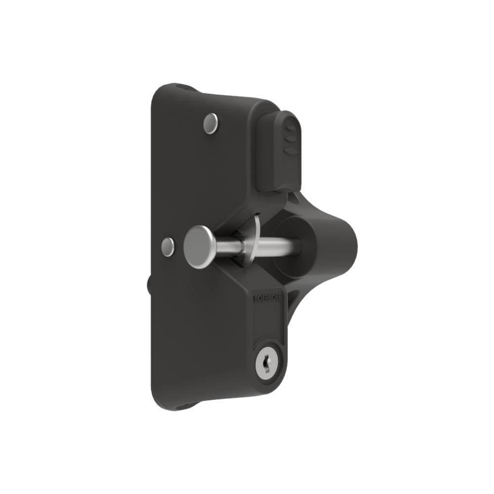 Barrette Outdoor Living 3.312 in. x 5.187 in. Nylon/Stainless Steel Bronze Locking Gravity Latch with 1-Sided Key Entry 73025498