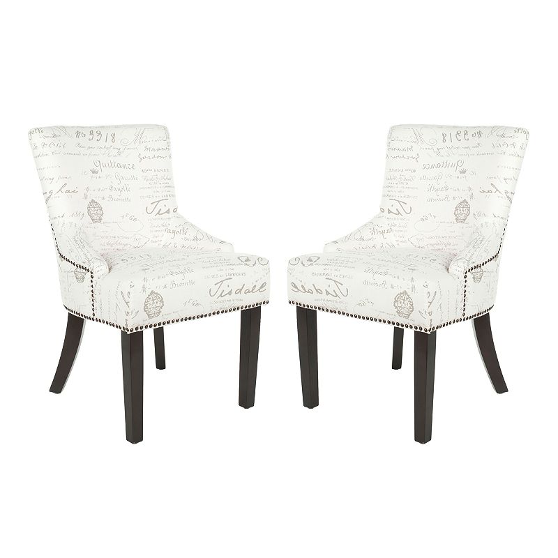 Safavieh 2-pc. Lotus White Gray Side Chair Set