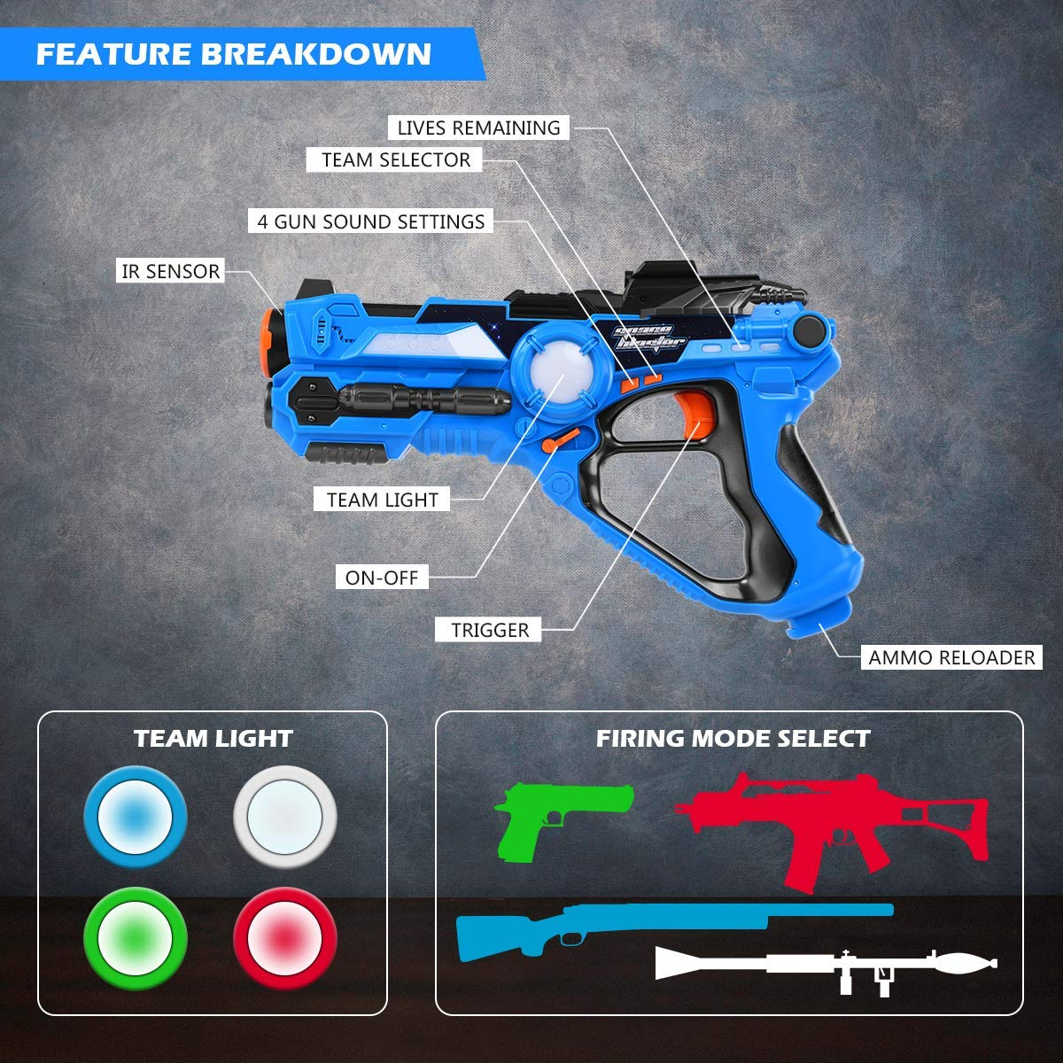 Laser Tag Set, Infrared Battle Shooting Games Laser Tag Blasters