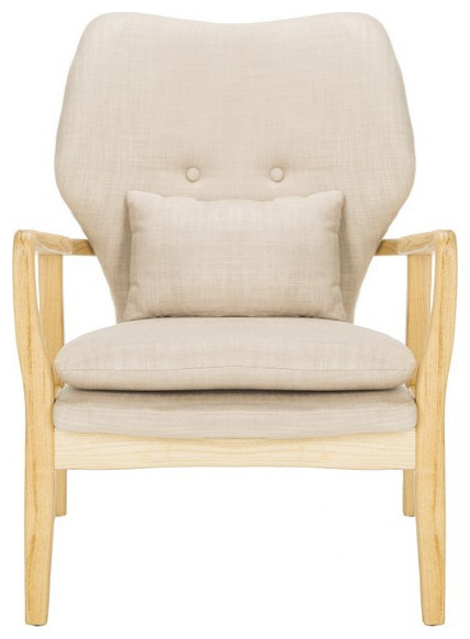 Carlie Accent Chair  Beige/Natural   Midcentury   Armchairs And Accent Chairs   by Rustic Home Furniture Deco  Houzz