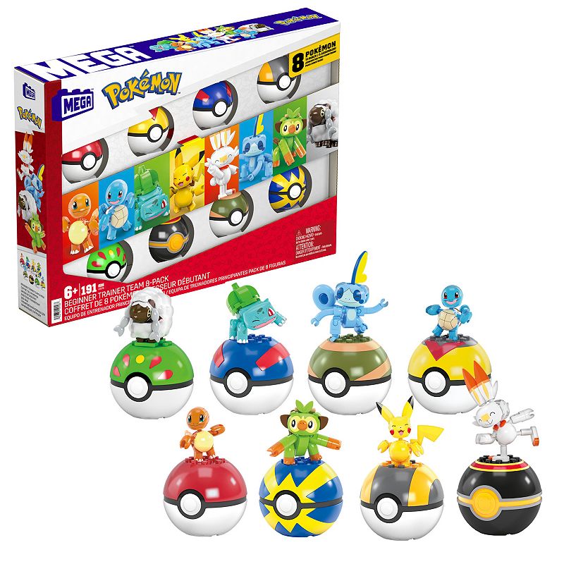 Mega Bloks MEGA Pokémon Beginner Trainer Team Pack with 8 Action Figures and Poké Balls