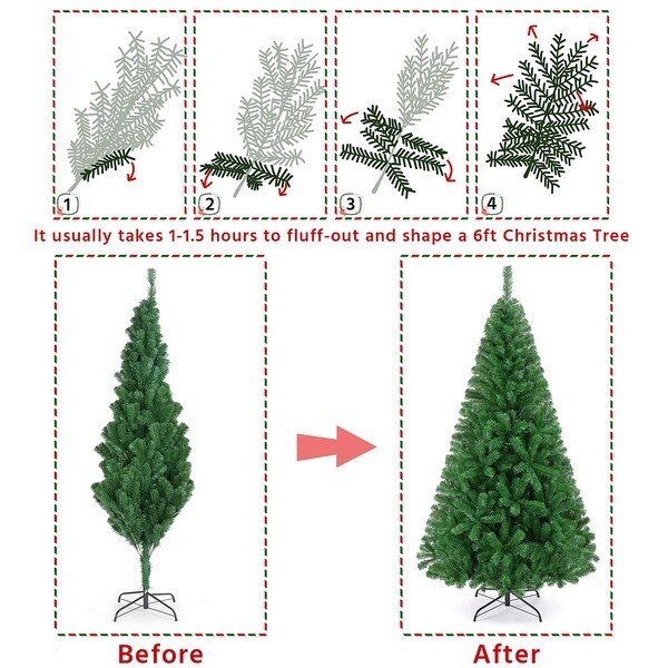 Yaheetech 6Ft/7.5Ft Artificial Lifelike Artificial Christmas Pine Tree