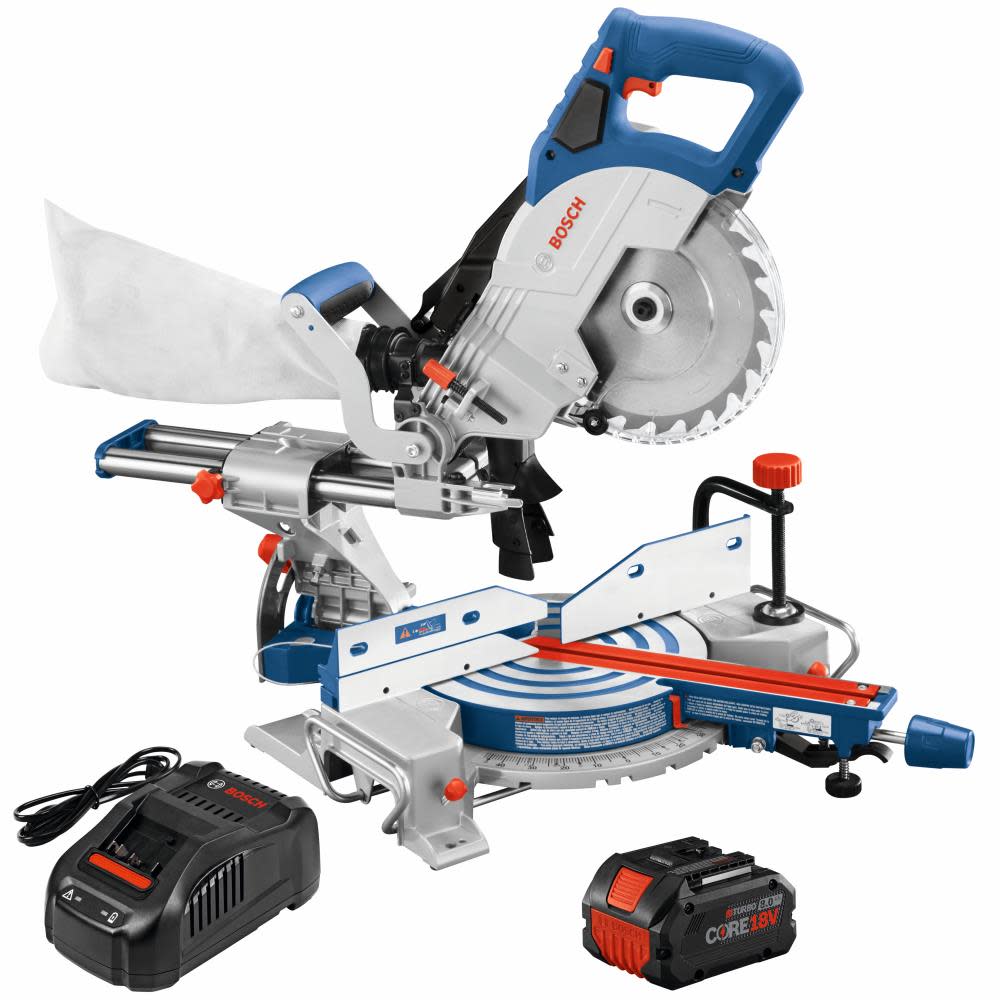 18V 8-1/2 In. Single-Bevel Slide Miter Saw Kit with (1) CORE18V 8.0 Ah Performance Battery