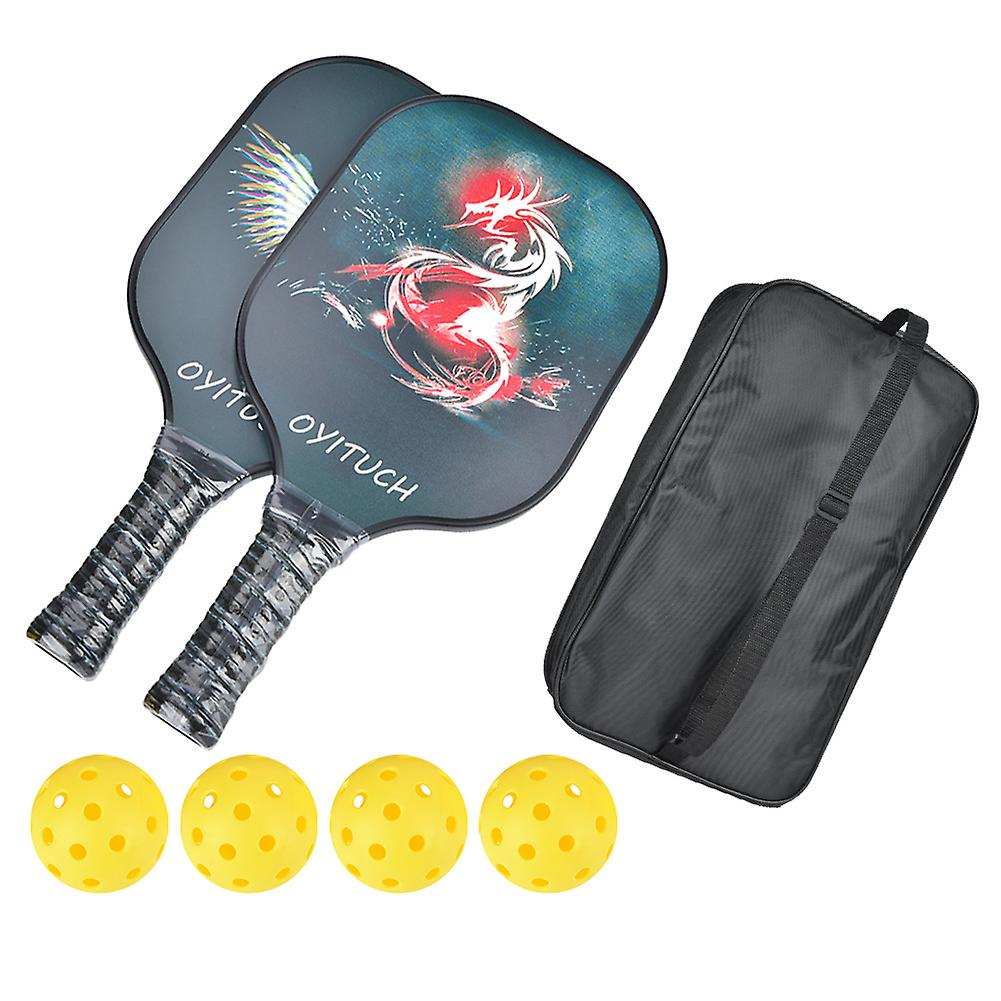 Pickleball Paddles Set Carbon Fiber Rackets With Balls And Storage Bag Sports Equipment