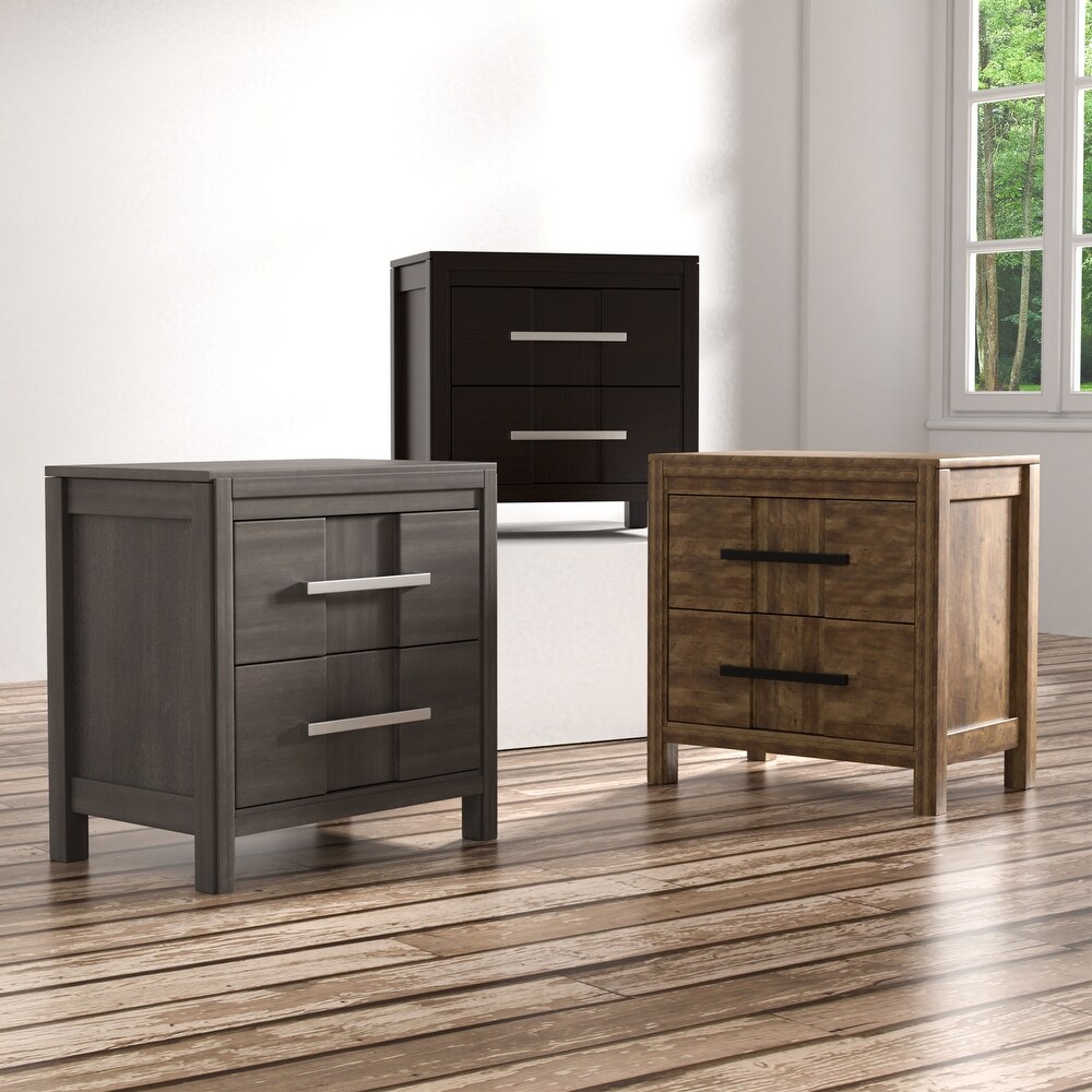 Tass Transitional Solid Wood 2 Drawer Nightstand by Furniture of America