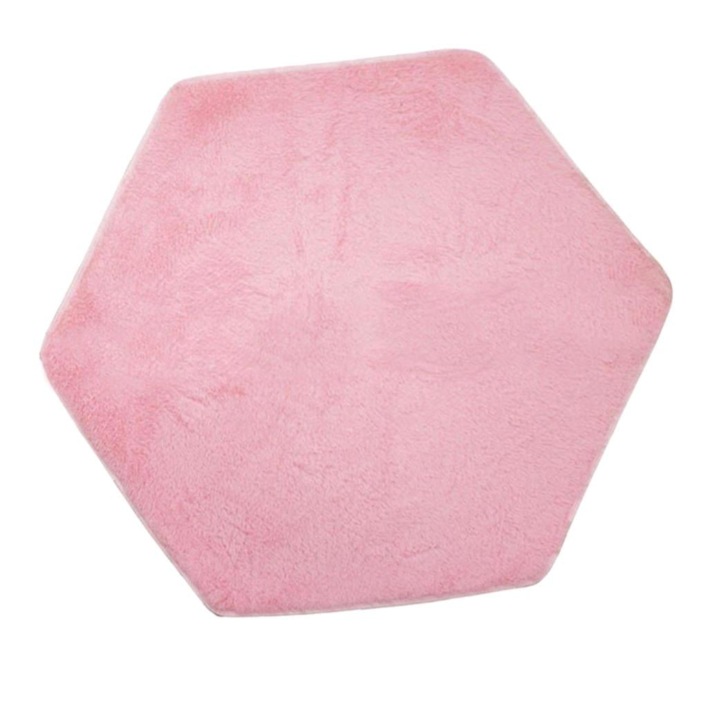 Pink Hexagon Rug Play Mat | Plush Carpet For Princess Tent For Kids Toys For Indoor Or Outdoor, 55.12 .24inch